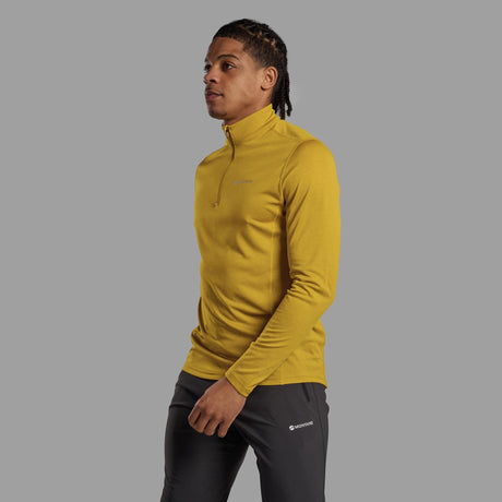 Ginkgo Gold Montane Men's Dart Zip Neck T-Shirt Front