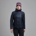 Eclipse Blue Montane Women's Alpine 850 Nano Hooded Down Jacket Model Front