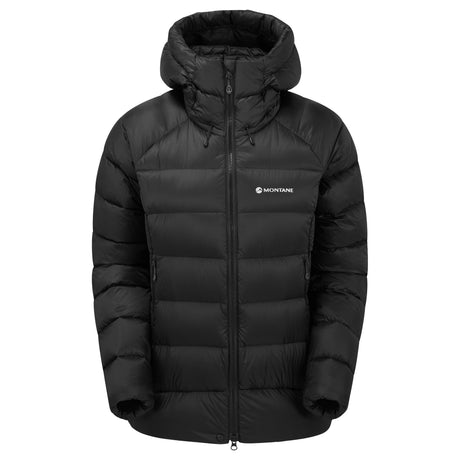 Black Montane Women's Anti-Freeze XT Hooded Down Jacket Front