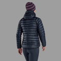 Eclipse Blue Montane Women's Anti-Freeze Hooded Down Jacket Model Back
