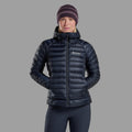 Eclipse Blue Montane Women's Anti-Freeze Hooded Down Jacket Model 3