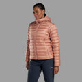 Pink Clay Montane Women's Anti-Freeze Hooded Down Jacket Model Front