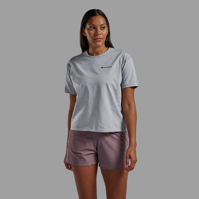 Pebble Blue Montane Women's Alhena Mountain 25 Merino Blend T-Shirt Front