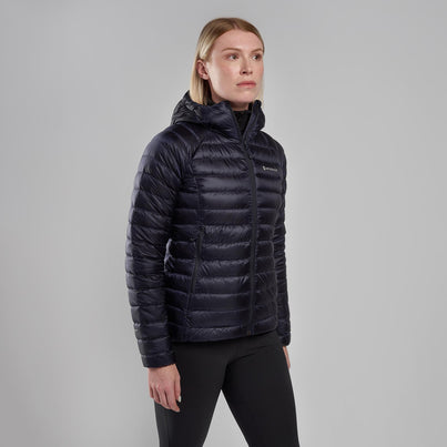 Eclipse Blue Montane Women's Anti-Freeze Hooded Down Jacket Front