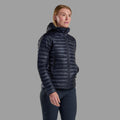 Eclipse Blue Montane Women's Anti-Freeze Lite Hooded Down Jacket Model Front