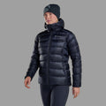 Eclipse Blue Montane Women's Anti-Freeze XT Hooded Down Jacket Model Front