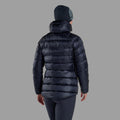 Eclipse Blue Montane Women's Anti-Freeze XT Hooded Down Jacket Model Back