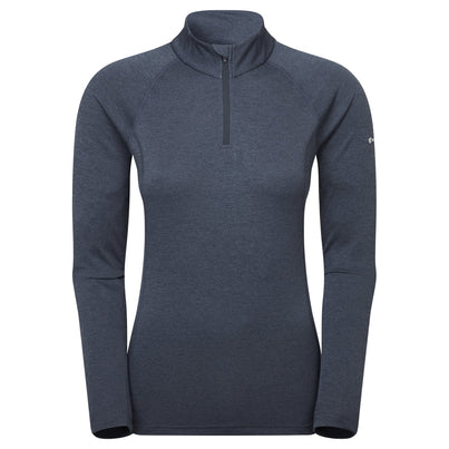 Eclipse Blue Montane Women's Dart Zip Neck T-Shirt Front