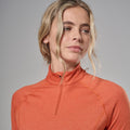 Lava Montane Women's Dart Zip Neck T-Shirt Model 3 FDRZILAV