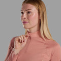 Pink Clay Montane Women's Dart Zip Neck T-Shirt Model 3