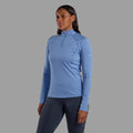 Cornflower Montane Women's Dart XT Thermal Zip Neck T-Shirt Model Front