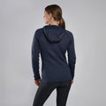 Eclipse Blue Montane Women's Fury Lite Hooded Fleece Jacket Model Back