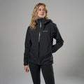 Black Montane Women's Norste Lite Waterproof Jacket Model Front