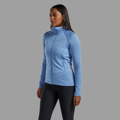 Cornflower Montane Women's Protium Lite Hooded Fleece Jacket Front