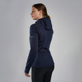 Eclipse Blue Montane Women's Protium Hooded Fleece Jacket Model Back