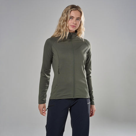 Moss Montane Women's Protium Fleece Jacket Front FPRMJMOS
