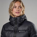 Black Montane Women's Thaw Hooded Down Jacket Model 4 FTHAHBLA