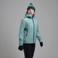 Sea Mist Montane Women's Torren Waterproof Jacket Model Front