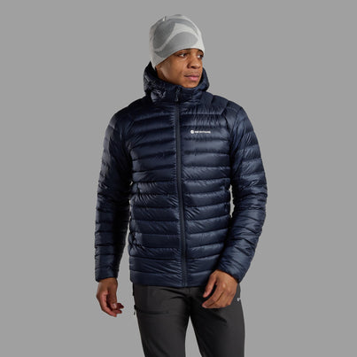 Eclipse Blue Montane Men's Anti-Freeze Hooded Down Jacket Front MAFZHECL