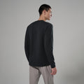 Black Montane Men's Alhena Long Sleeve Merino Blend T-Shirt Model Back