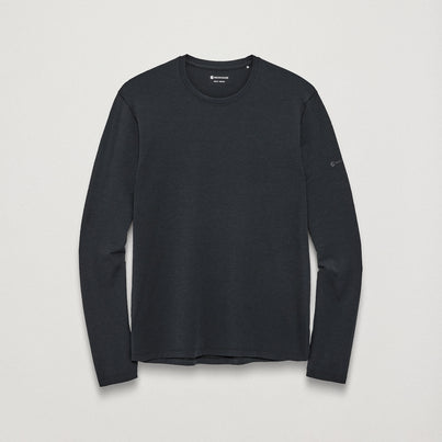 Black Montane Men's Alhena Long Sleeve Merino Blend T-Shirt Front MALSTBLA