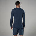 Eclipse Blue Montane Men's Dart Nano Long Sleeve T-Shirt Regular Fit Model 2 MDNLRECL