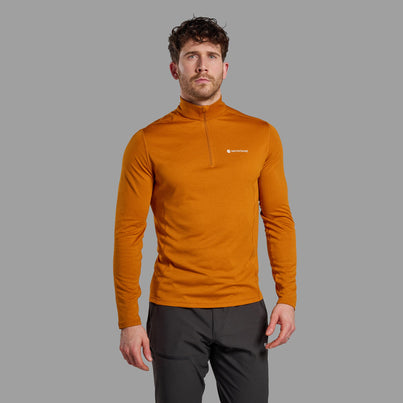 Amber Montane Men's Dart Zip Neck T-Shirt Front