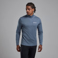 Stone Blue Montane Men's Dart Zip Neck T-Shirt Model Front