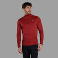 Dark Maple Montane Men's Dart XT Thermal Zip Neck Long Sleeved Top Model Front