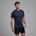 Eclipse Blue Montane Men's Dart Nano Zip T-Shirt Model Front