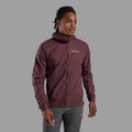 Dark Garnet Montane Men's Featherlite Hooded Windproof Jacket Model Front