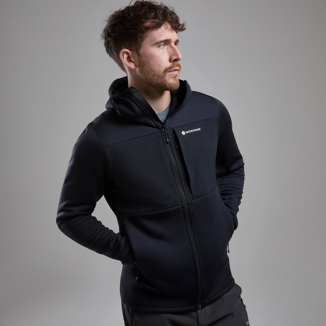 Fleece hooded jacket mens best sale