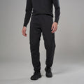 Black Montane Men's Khamsin Lite Softshell Pants Model Front MKLPRBLA