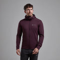 Dark Garnet Montane Men's Protium Hooded Fleece Jacket Model Front