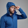 Neptune Blue Montane Men's Protium Hooded Fleece Jacket Model 3