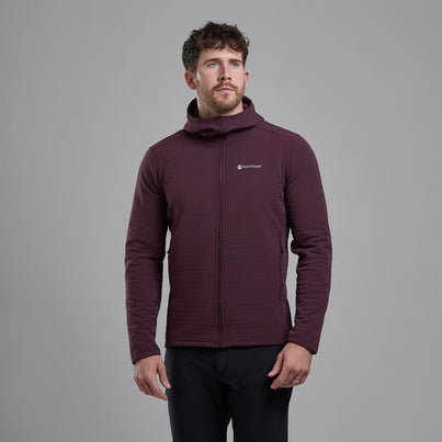 Dark Garnet Montane Men's Protium XT Hooded Fleece Jacket Front