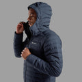 Eclipse Blue Montane Men's Resolve Hooded Down Jacket Model 5