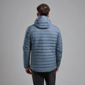 Stone Blue Montane Men's Resolve Hooded Down Jacket Model Back