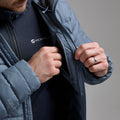 Stone Blue Montane Men's Resolve Hooded Down Jacket Model 4