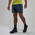 Eclipse Blue Montane Men's Slipstream Twin Skin Running Shorts Model Front