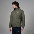 Moss Montane Men's Sirocco XT Hooded Insulated Jacket Model Front MSXTHMOS