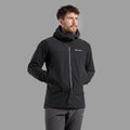 Black Montane Men's Tenacity Hooded Softshell Jacket Model 3 MTENHBLA