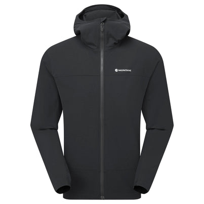 Black Montane Men's Tenacity Hooded Softshell Jacket Front