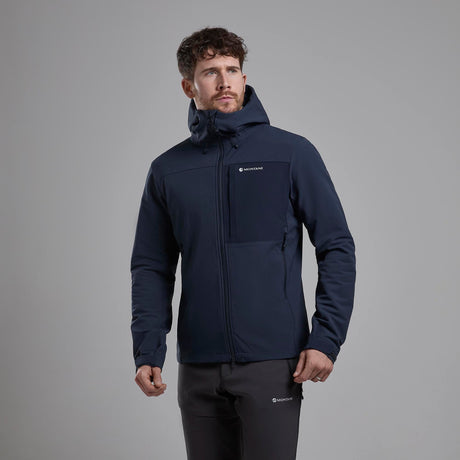 Eclipse Blue Montane Men's Tenacity XT Hooded Softshell Jacket Front